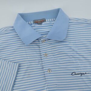 Peter Millar Summer Comfort  Cassique Kiawah Golf Polo Shirt Mens‎ Large Striped